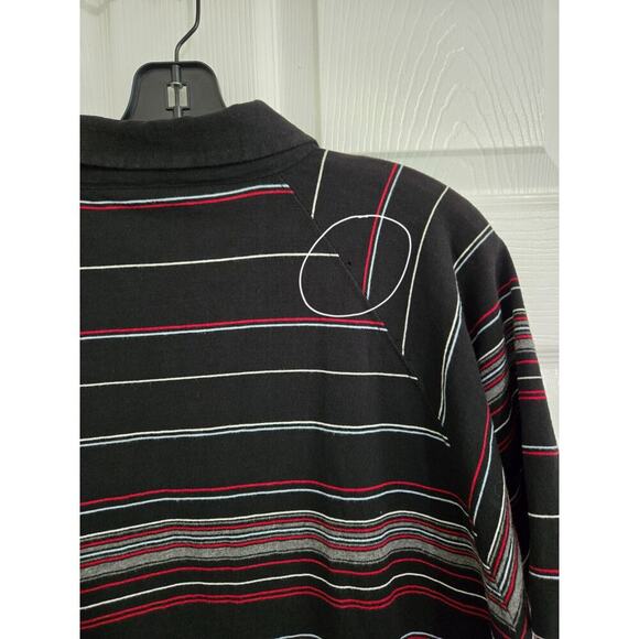 Burnside Men's Polo T-Shirts Size Medium Cotton Short Sleeve Black Striped - Picture 11 of 13